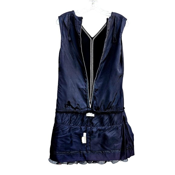 vtg RETRO Cocktail LBD Sleeveless Mini Dress Black & Rhinestones 1960s S/M 6 8 - Picture 11 of 13